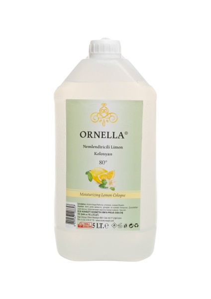 Nemlendiricili 80C Limon Kolonyası - 5 Lt (5000 Ml)