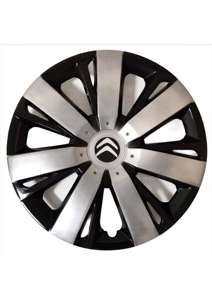 Citroen C-Elysee 16'' Inç Gri - Siyah 4lü Set Jant Kapağı Çelik Jant Görünümlü
