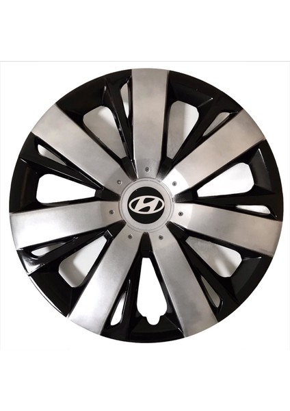 Hyundai Accent Era 14'' Inç Gri - Siyah 4'lü Set Jant Kapağı Çelik Jant Görünümlü