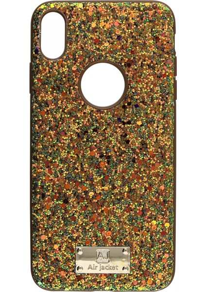 Apple iPhone Xs Max Uyumlu Air Jacket Simli Silikon Kılıf
