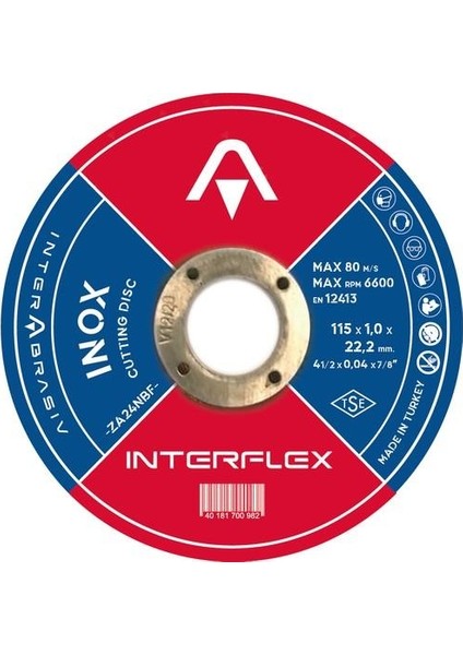 Inox Kesici Disk 115X1.0 mm