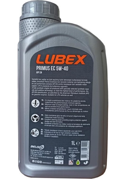 Primus 5W-40 EC 1 Litre Motor Yağı ( Üretim Yılı: 2022 ) fırsatları