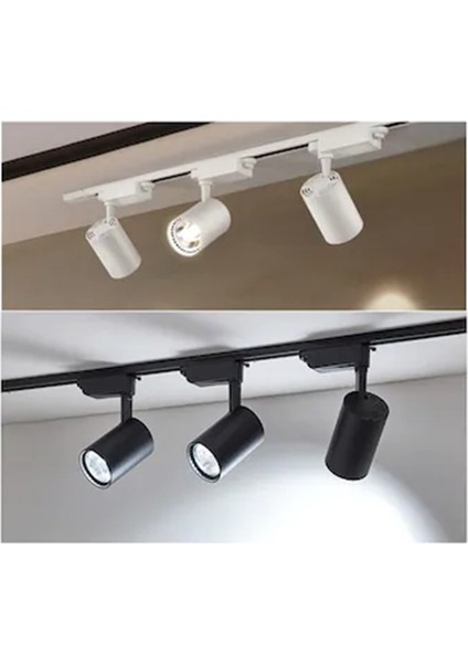 Masiva 30W 1 M Raylı 3'lü LED Ray Spot Lamba Armatür Beyaz Kasa Gün Işığı