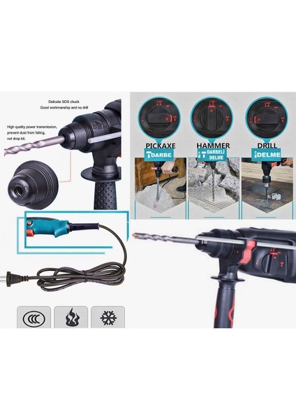 Force Xpress 2-26MM Kırıcı Delici Hilti 5.5 Joule Darbeli Matkap 3200 Watt Çantalı