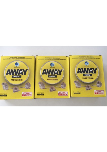 3 Lü Away Fare Pastası Zehir