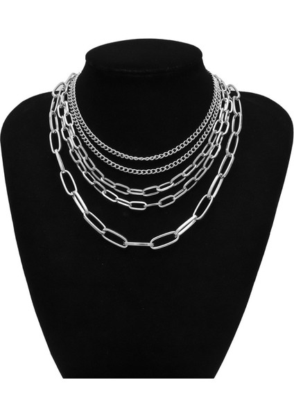 Çok Katmanlı Kolye Gümüş Renk modelleri