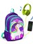 Kids Üç Bölmeli USB Şarjlı Kulaklık Çıkışlı Sırt Çantası 1