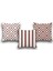 Çift Taraflı 3 Lü Set Açık Kahve Geometri Desen Dijital Baskılı Kırlent Kılıfı 50 x 50 1