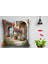 Çift Taraflı Çiçekli Evler Dijital Baskılı Kırlent Kılıfı 43 x 43 1