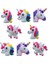 8 Adet Croc Terlik Süsleri Jibbitz Unicorn Serisi Renkli 1