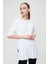 Kadın Yırtmaçlı Fitilli Oversize Uzun Tişört 2