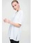 Kadın Yırtmaçlı Fitilli Oversize Uzun Tişört 3