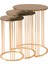 Yuvarlak Cam Zigon Sehpa 3 Lü Gold Kaplama Bronz Cam 1