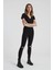 JUDY Siyah Yüksek Bel Dizi Kesikli Skinny Fit Jean Pantolon C 4521-012 1