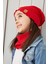 Kırmızı Kız Çocuk Bebek Şapka Bere Yumuşak %100 Pamuklu Penye Trend Seri 4