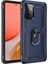 Samsung Galaxy A52 Kılıf Çift Katmanlı Yüzüklü Manyetik Vega Kapak + Cam Ekran Koruyucu Lacivert 1