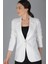 Sweetness Kadın Beyaz Tek Düğmeli Astarsız Ceket 2