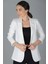 Sweetness Kadın Beyaz Tek Düğmeli Astarsız Ceket 3