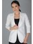 Sweetness Kadın Beyaz Tek Düğmeli Astarsız Ceket 5