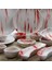 Kırmızı El Dekoru 19 Parça Kahvaltı Takımı 4