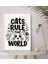 Bk Gift Cats Rule The World Tasarımlı Kanvas Tablo 30X50CM-1 1