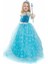 Peoniakids Kız Çocuk Mavi Frozen Elsa Çocuk Kostümü - Sim Dökülmeyen Uzun Kol Pelerinli Ful Set Frozen Elsa Çocuk Elbise 2