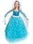 Peoniakids Kız Çocuk Mavi Frozen Elsa Çocuk Kostümü - Sim Dökülmeyen Uzun Kol Pelerinli Ful Set Frozen Elsa Çocuk Elbise 3