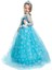 Peoniakids Kız Çocuk Mavi Frozen Elsa Çocuk Kostümü - Sim Dökülmeyen Uzun Kol Pelerinli Ful Set Frozen Elsa Çocuk Elbise 4