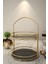 Servis Sunum İkramlık Gold Büyük Lüks 2 Katlı 40 cm. Organizer 2