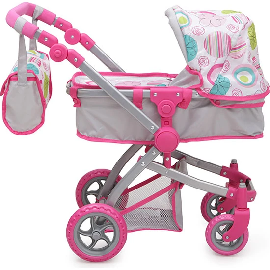 Nano Oyuncak Bebek Arabası Pink Rose