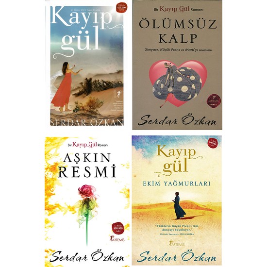 Kayıp Gül Serisi 4 Kitap Set Serdar Özkan / Ölümsüz Kalp - Aşkın Resmi - Ekim Yağmurları