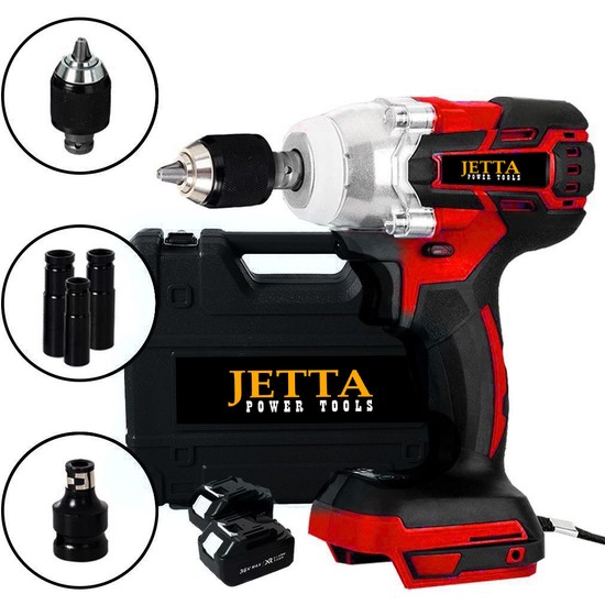 Jetta Power Tools Jetta Profesyonel 42 W 5 Ah Kömürsüz Çift Akülü Metal Mandrenli Çantalı Torklu Vidalama Somun Sökme
