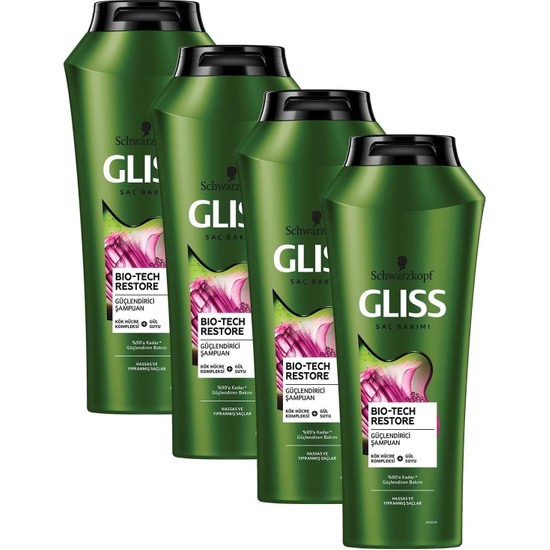 Gliss Bio-Tech Güçlendirici Şampuan 360 ml x 4 Adet