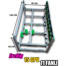 Hobi İzmir Ercrig 15'li Fanlı Mining Rig Kasası Alüminyum Sigma Profil