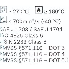 Bosch Class 6 Env6 Dot 3, Dot 4, Dot 5.1 Fren Hidrolik Yağı 1 Lt