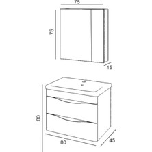 Denko Idea 80CM Banyo Dolabı (Boy Dolabı Hariç)