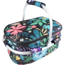 Picnic Bag Taşınabilir Yalıtımlı Desenli Piknik Çantası - Piknik Sepeti - Kamp Çantası 27 L