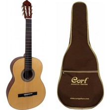 Cort AC100OPW Klasik Gitar Kılıflı Open Pore Ladin Kapak