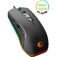 Rampage SMX-R51 FLARE Makrolu 10000 DPI RGB Ledli Profesyonel Gaming Oyuncu Mouse - Siyah