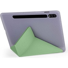 Coverzone Galaxy Tab S7 Plus 12.4 T970 Tofu Folding Kalem Tutacaklı Standlı Kılıf Lacivert