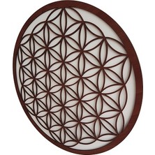 karakoç eğitim araçları Ahşap Dekoratif Yaşam Çiçeği Kutsal Geometri Duvar Süsü Tablo Koyu Kahverengi Metal Değildir
