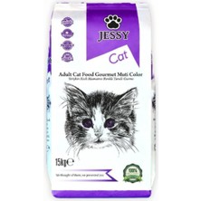 Jessy Yetişkin Kedi Maması Renkli Taneli Gurme 15KG