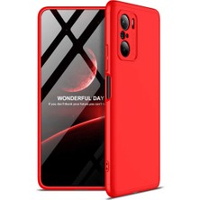 Coverzone Xiaomi Mi 11I Kılıf 3 Parça 360 Soft Hard Koruma Ays Kırmızı