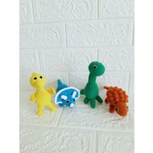 Oyuncak Park Neşeli Dinozorlar Takımı Amigurumi Organik Oyuncak