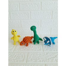 Oyuncak Park Neşeli Dinozorlar Takımı Amigurumi Organik Oyuncak