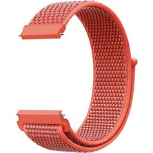 Smcase Samsung Galaxy Watch Active 4 42MM Kordon Cırtcırt Kumaş Ayarlanabilir Turuncu