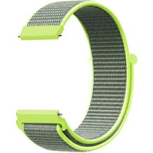 Smcase Samsung Galaxy Watch Active 4 42MM Kordon Cırtcırt Kumaş Ayarlanabilir Yeşil