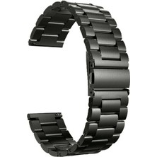 Smcase Samsung Galaxy Watch Active 4 40MM Kordon Metal Sıralı Kordon Siyah