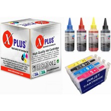 Xplus Xplus® Stylus DX6000 T0711-T0714 Muadil Kolay Dolan Kartuş + 4 X100 ml Renk Mürekkep Seti 500 Sayfa