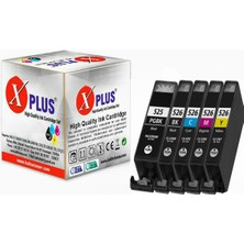Xplus Xplus® Pixma İP4950 Kartuş Set 5 Renk Takım Muadil Yüksek Kapasite 525XL-526XL 500 Sayfa